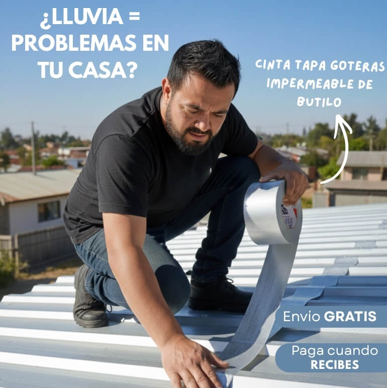 Cinta Tapa Goteras Impermeable de Butilo – Sellado Instantáneo sin Herramientas