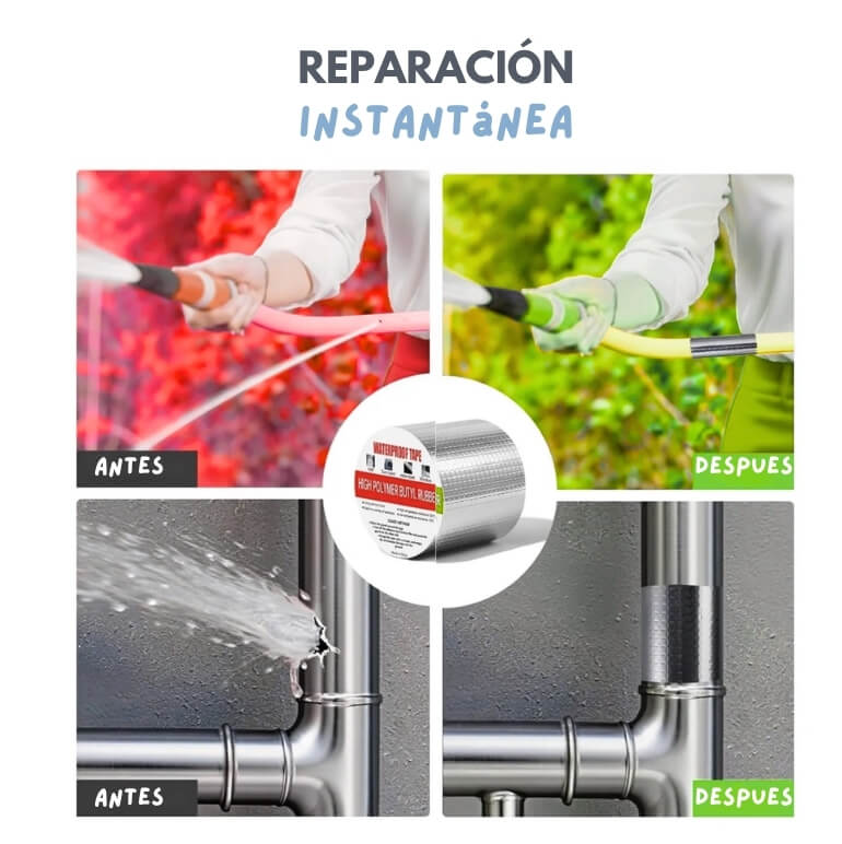 Cinta Tapa Goteras Impermeable de Butilo – Sellado Instantáneo sin Herramientas