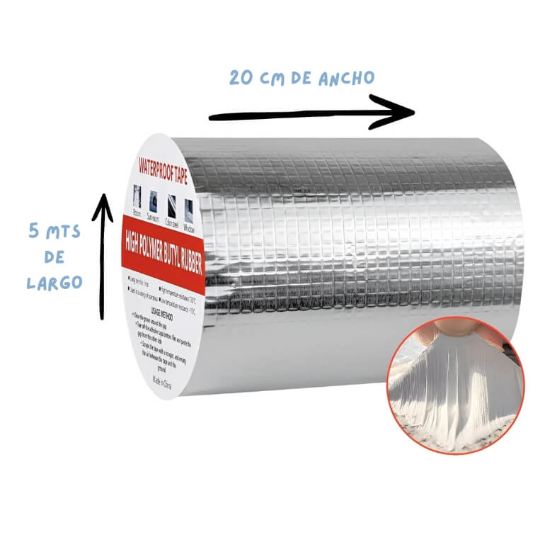 Cinta Tapa Goteras Impermeable de Butilo – Sellado Instantáneo sin Herramientas