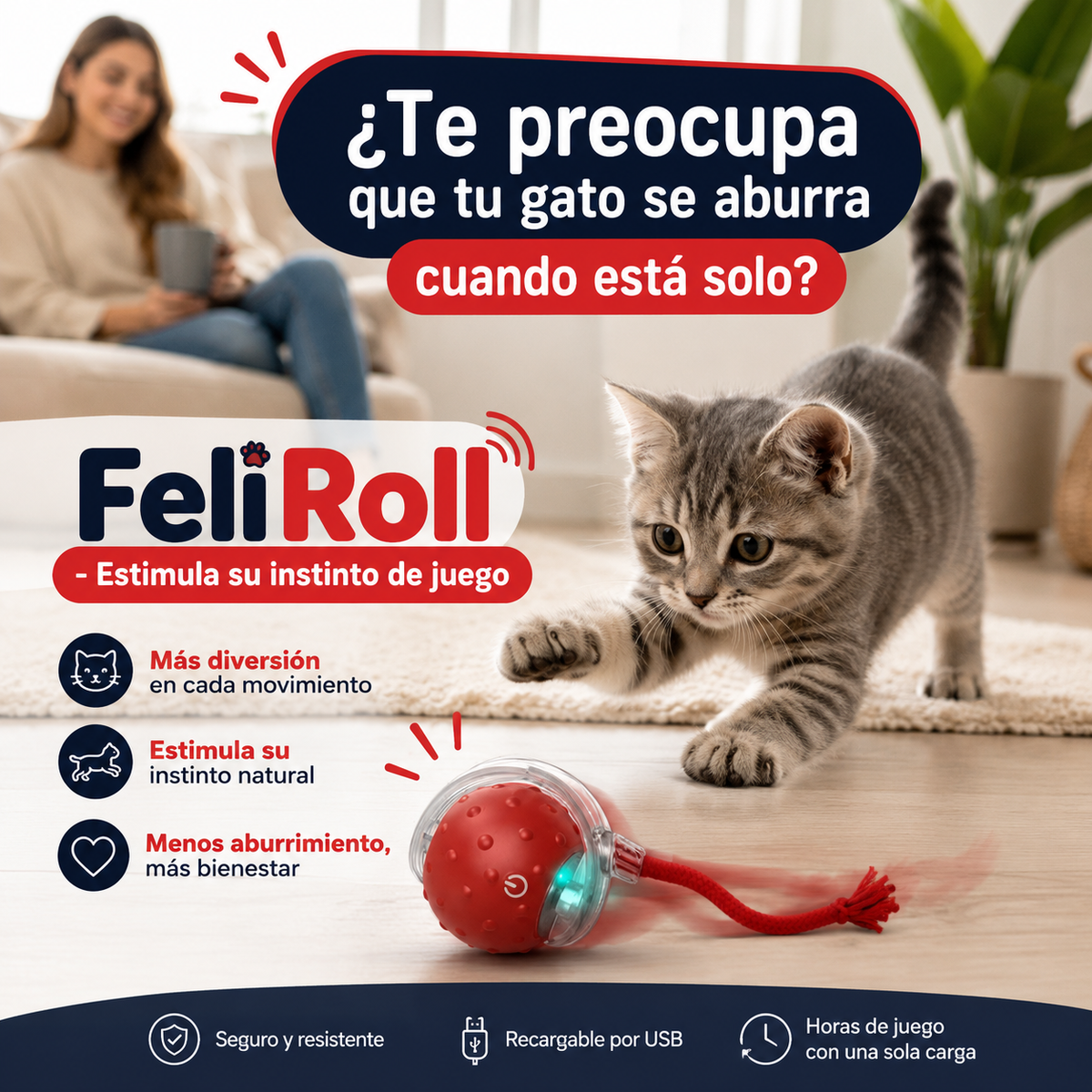 FeliRoll - Estimula su instinto de juego